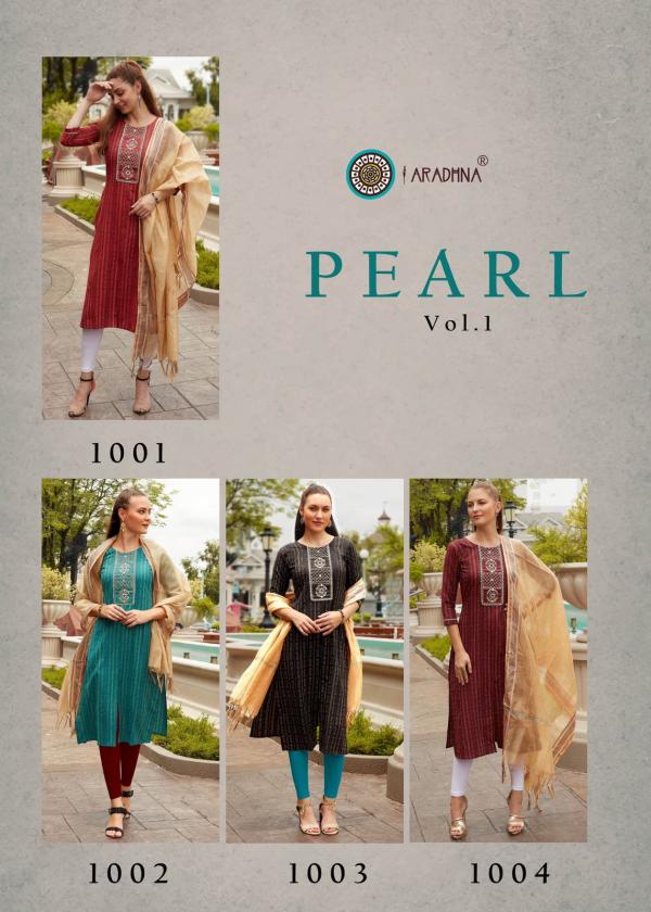 Aradhna Pearl 1 Fancy Wear Cotton Kurti With Dupatta Collection